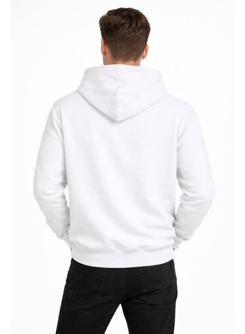 Premium Apparel White Regular-Fit Hoodie for Men & Women – Unisex Pullover Sweatshirt, Casual Streetwear - Image 2